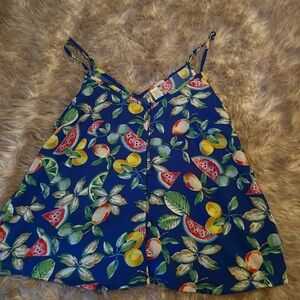 Vibrant Fruit Print Cami Top